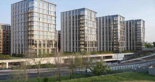 Фасад жилого комплекса Victory Park Residences